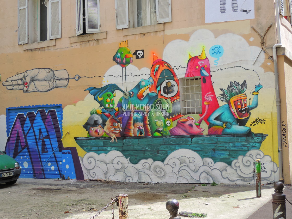 "Mural Marseille - cours Julien" stock image