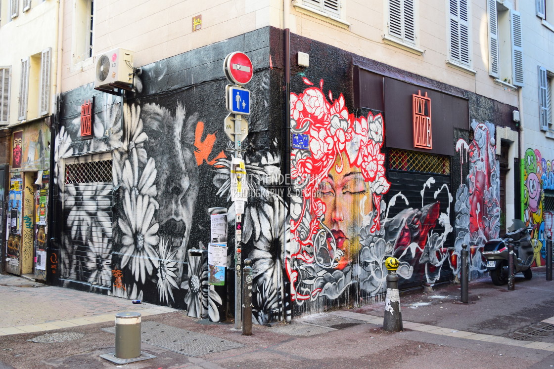 "Mural Marseille - Cours Julien" stock image