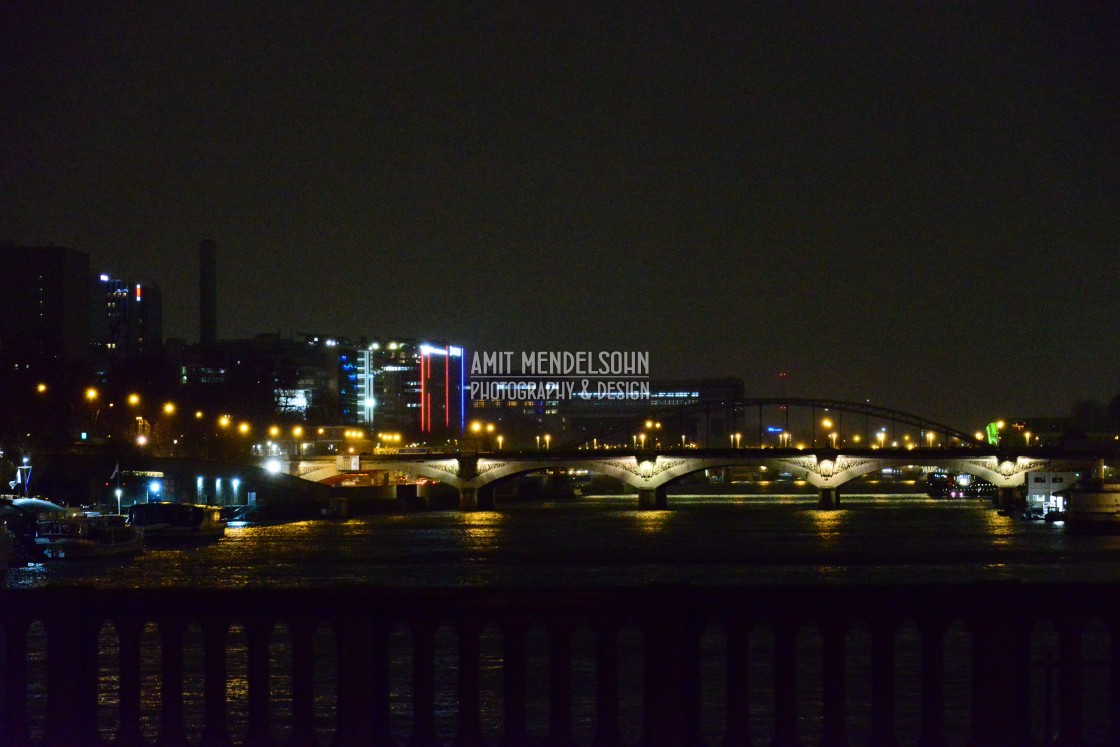 "The Seine at night" stock image