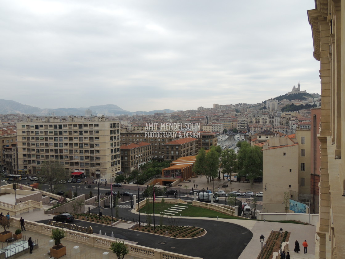 "view from Intercontinental, Marseille (ex. Hotel dieu)" stock image