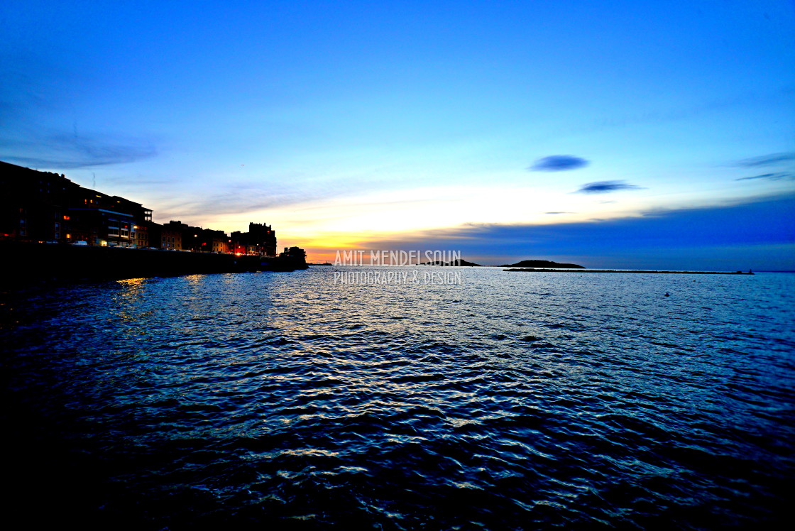 "Night view of the coast" stock image