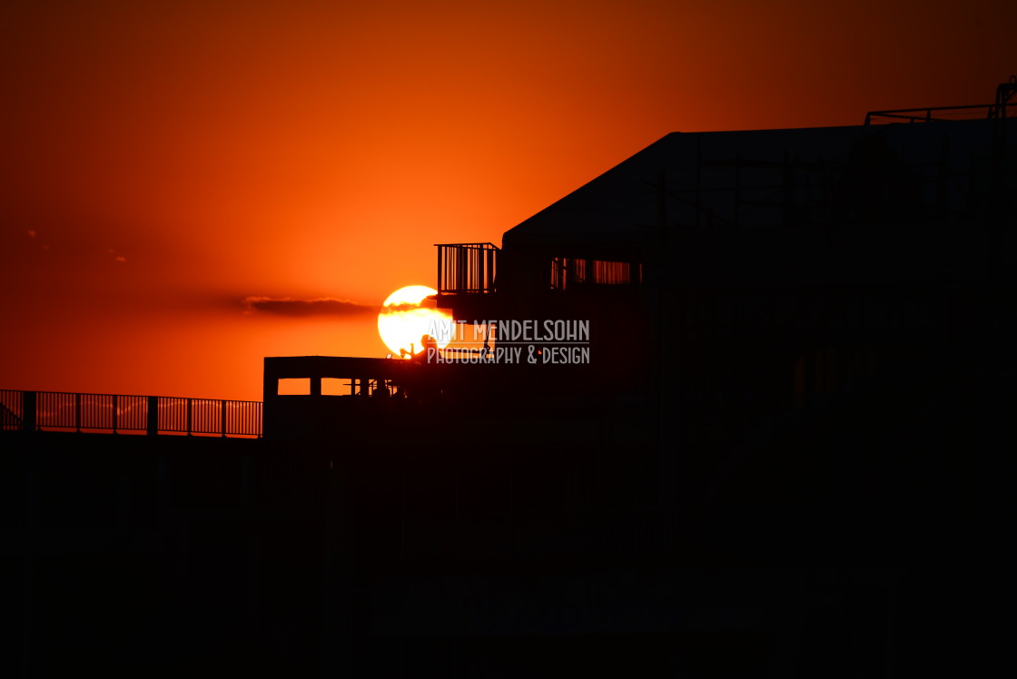 "A drink in the sunset" stock image