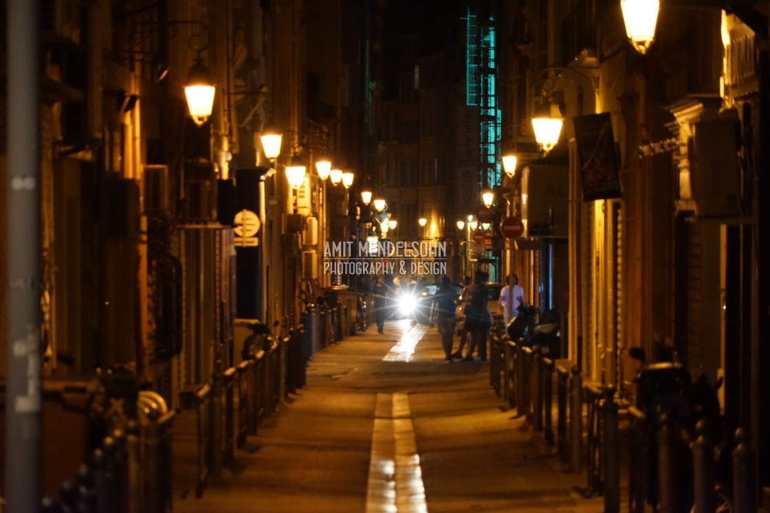 "Marseille at night" stock image