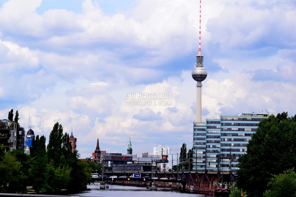 "Berlin - view above the river" stock image