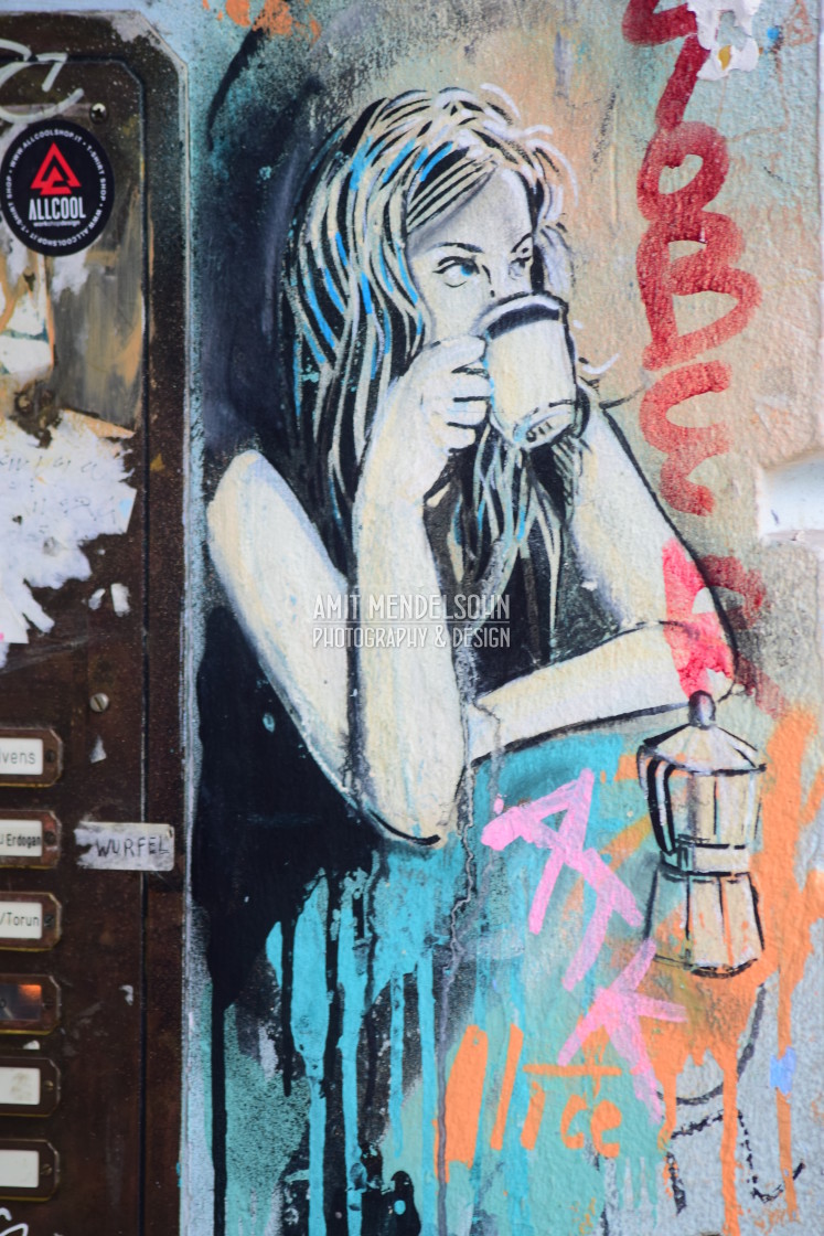 "Mural - Berlin - Alice" stock image