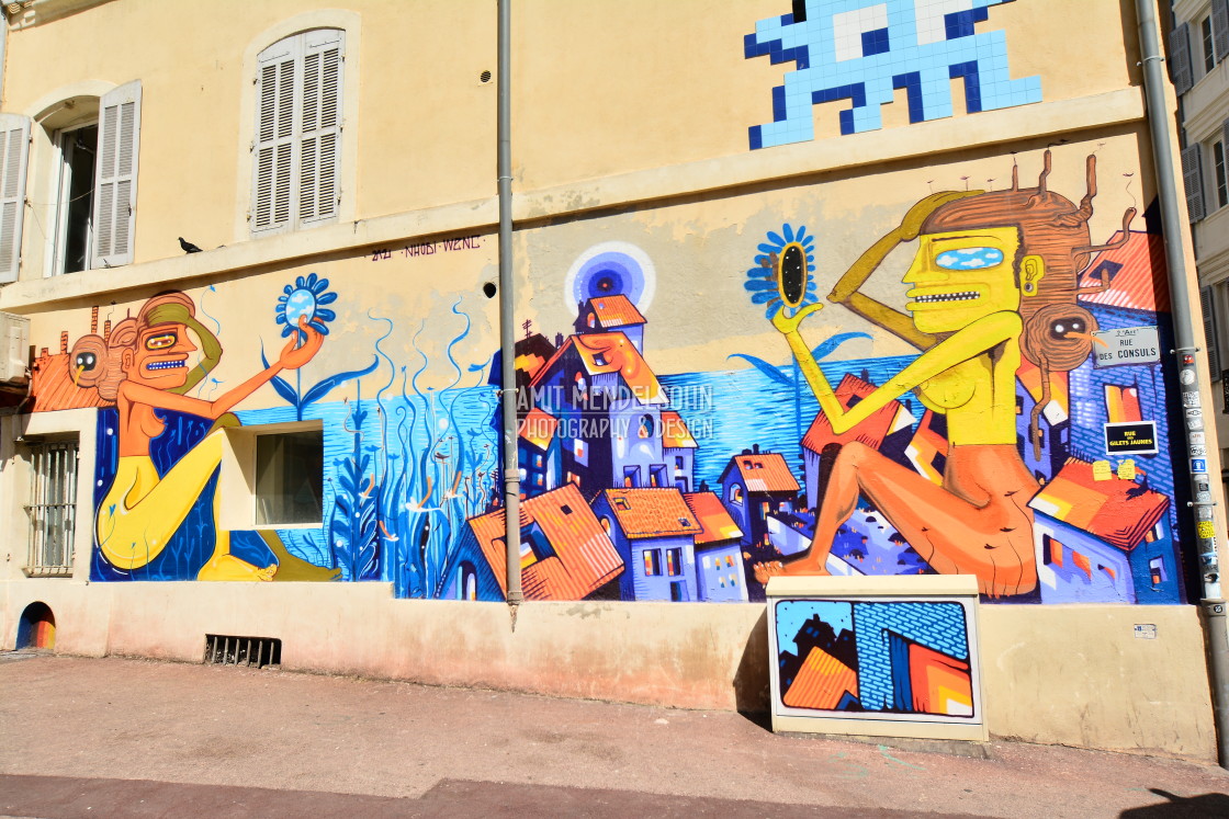 "Mural - Marseille" stock image