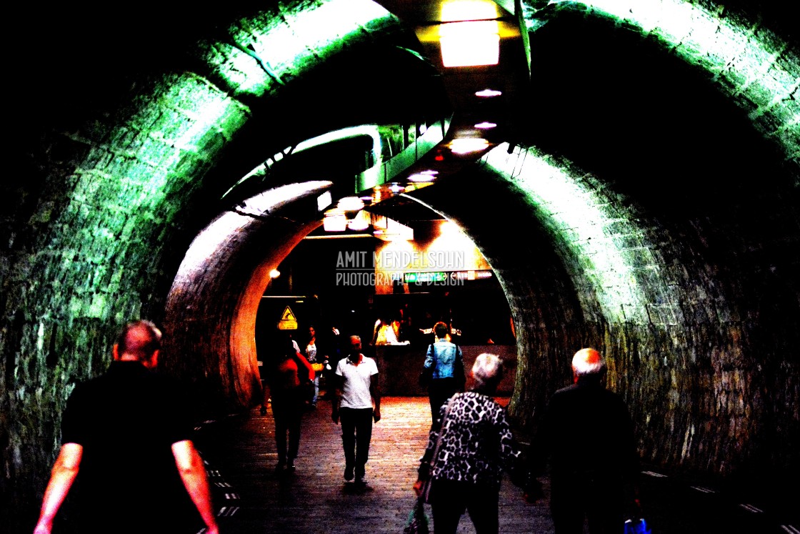 "The tunnel to the market" stock image