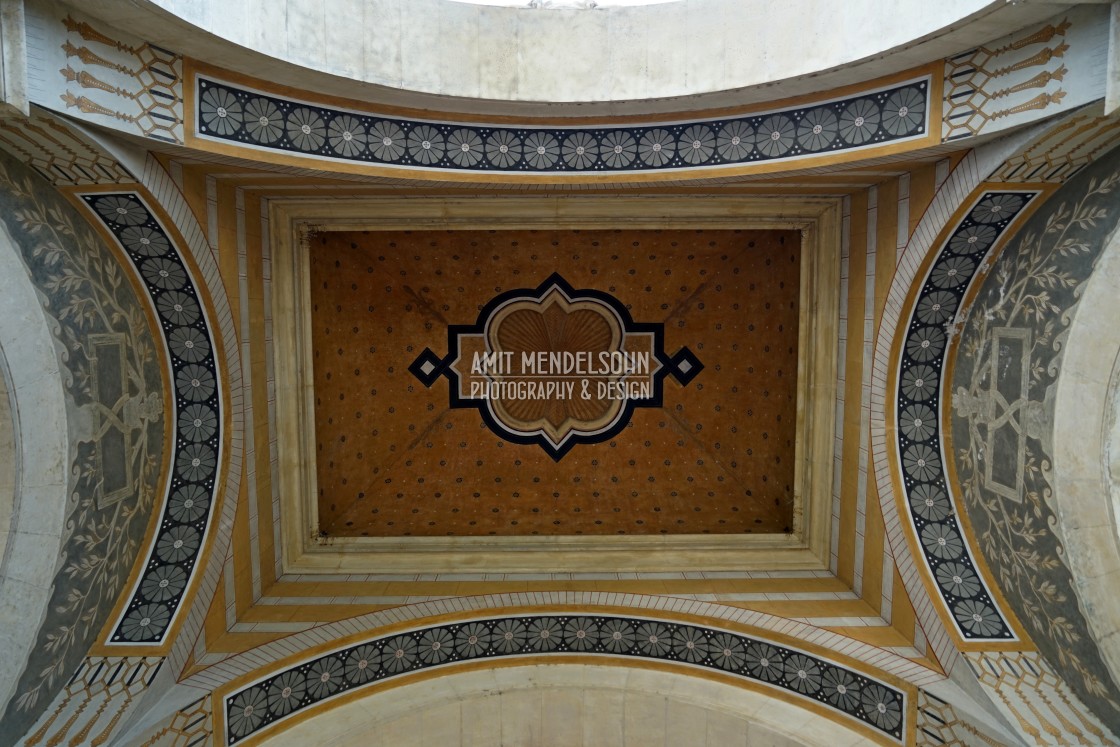 "The ceiling of each wing balcony" stock image