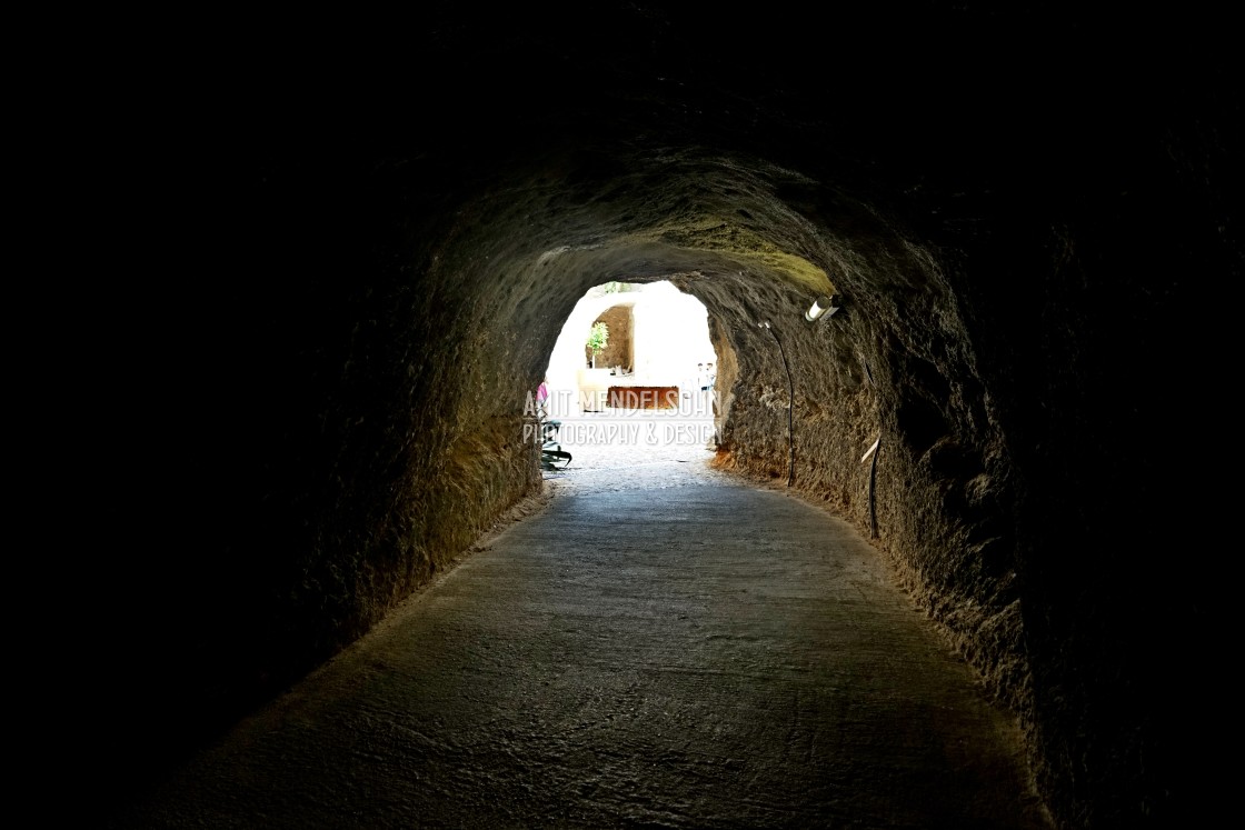 "Light in the end of the tunnel" stock image