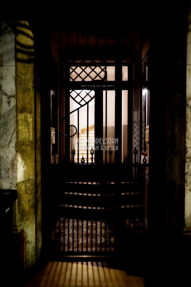 "Door at night" stock image