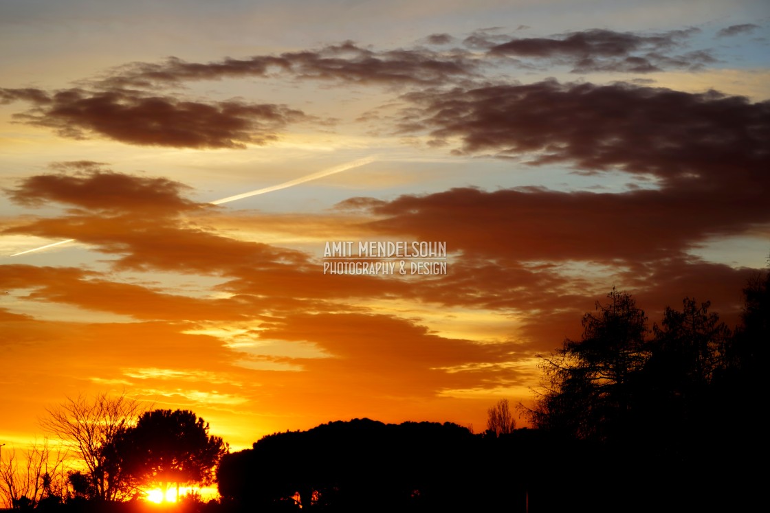 "sunset above the park" stock image