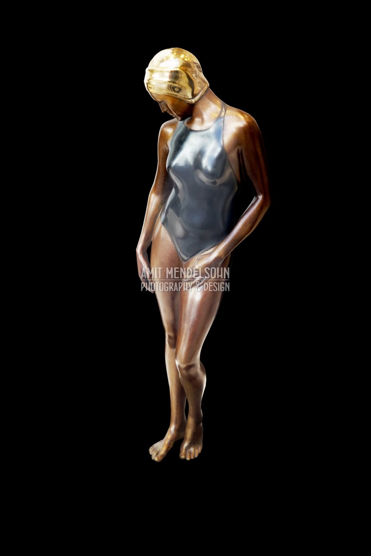 "Art deco statue of a swimmer" stock image