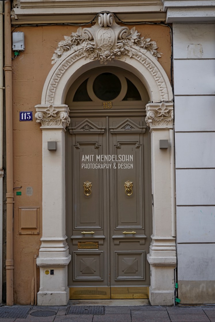 "wooden door - Cannes" stock image