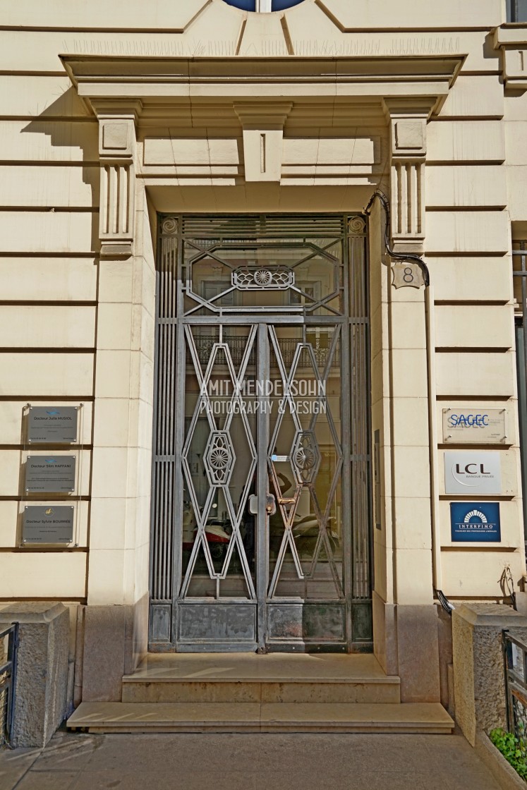 "Art deco metal door - Cannes" stock image