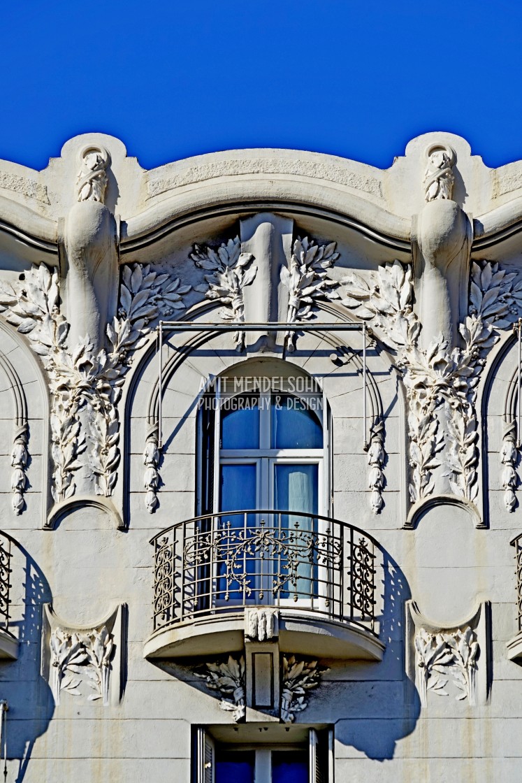 "Art nouveau building - detail" stock image