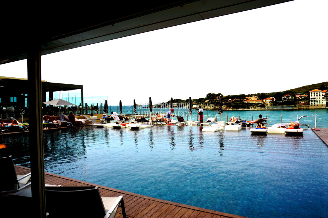 "A hotel pool - Bandol" stock image