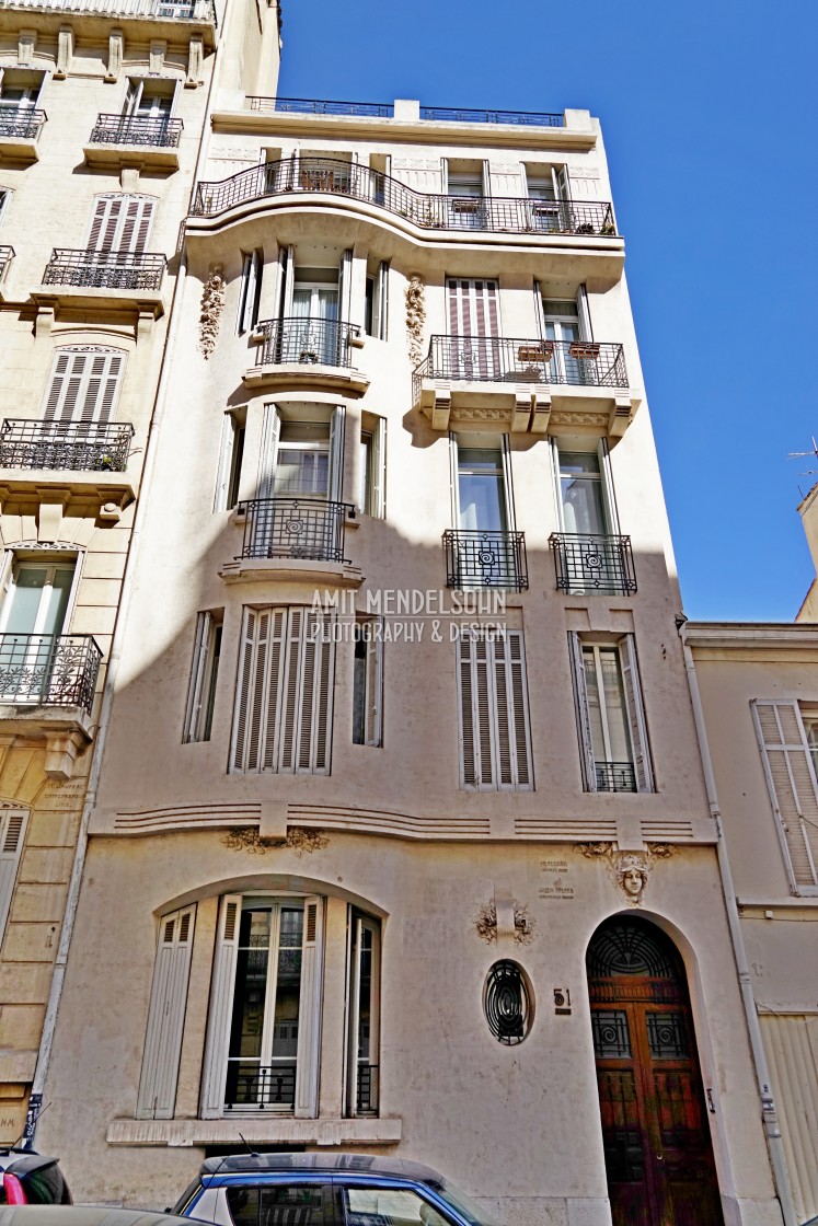 "an art nouveau building" stock image