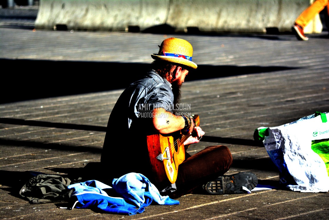 "A street musician" stock image