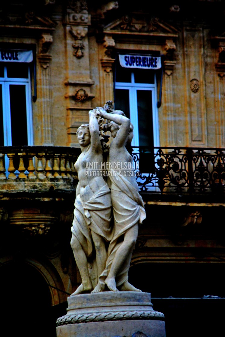 "the statue of The Three Graces" stock image