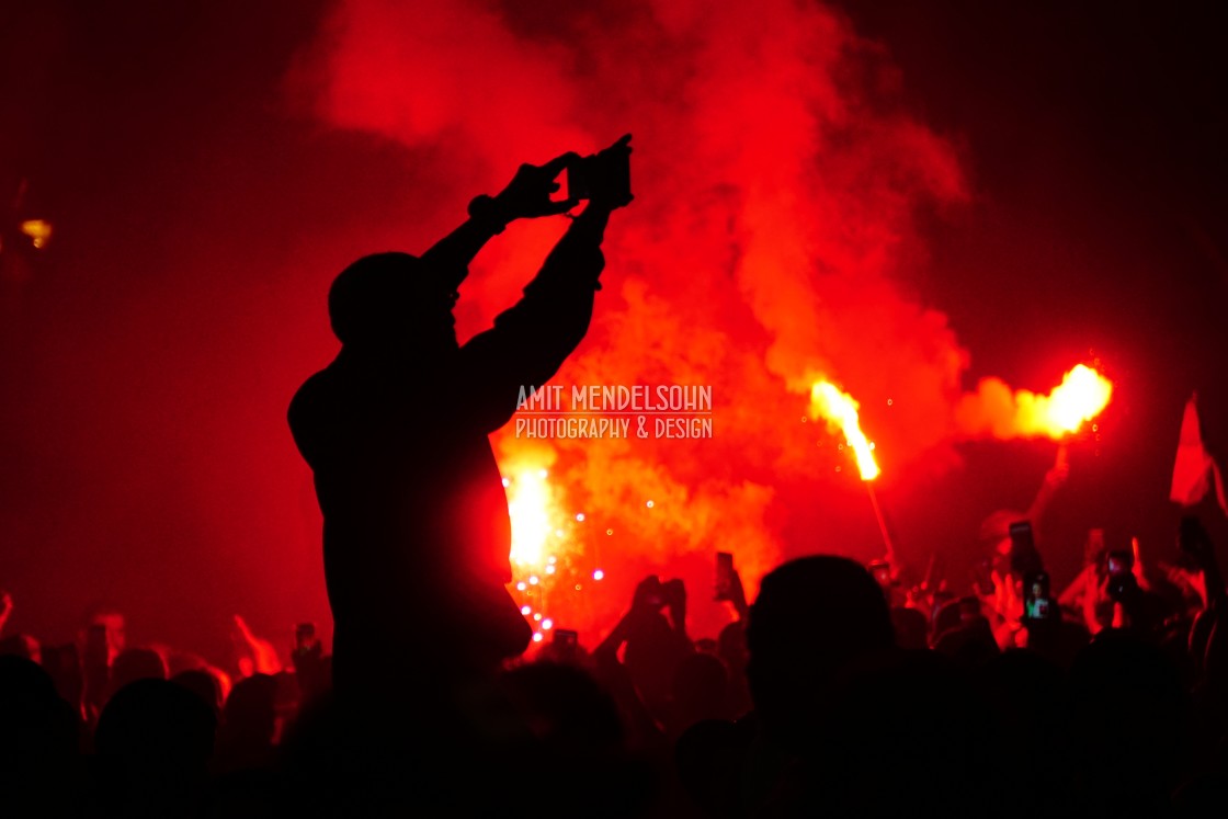 "Algerian celebrating a winner" stock image