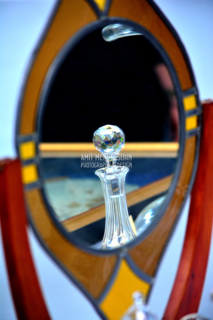"carafe in the mirror" stock image