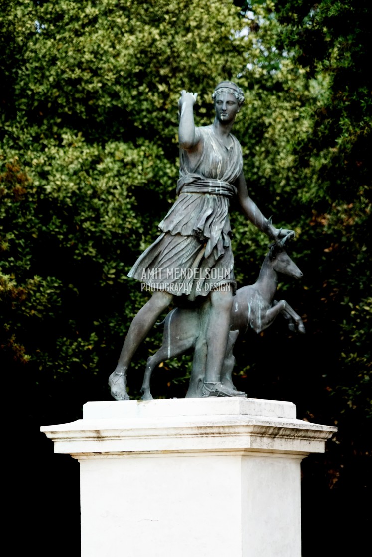 "a statue of Diana and the deer" stock image