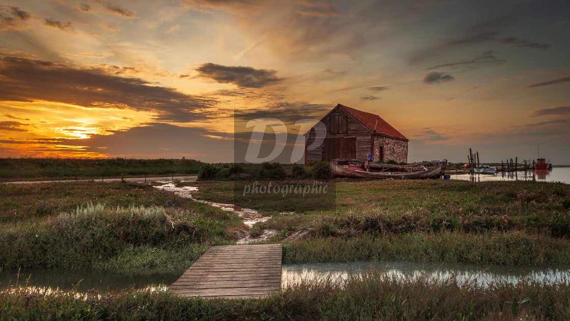 "Sunset At Thornham Harbour 3" stock image