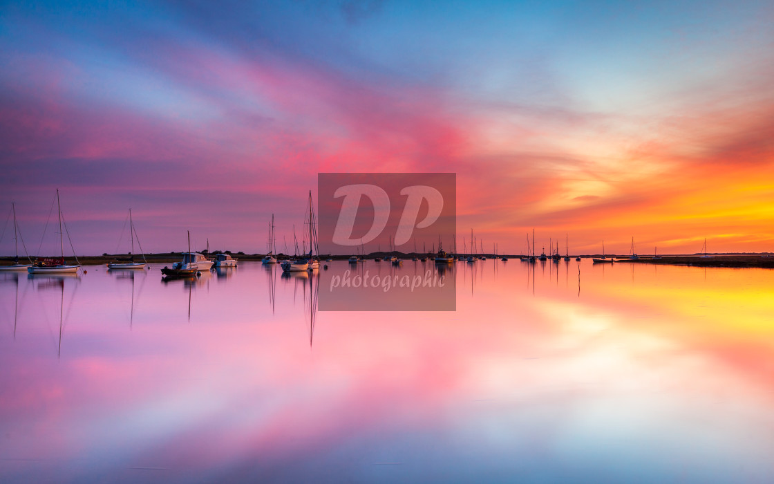 "Dawn colour at Brancaster Staithe 2" stock image