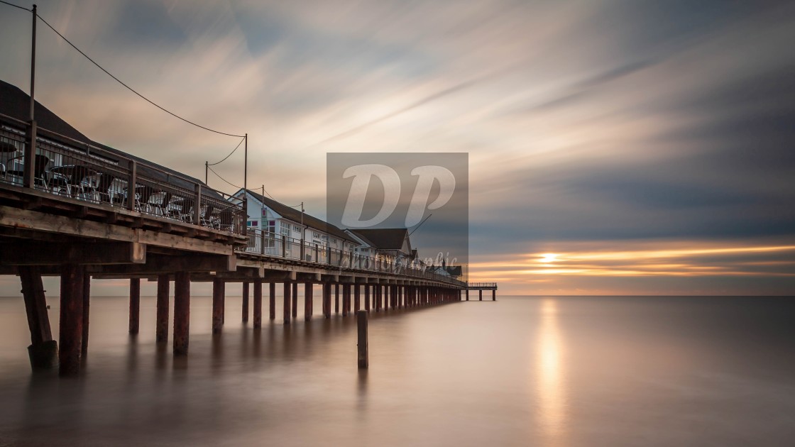 "Sunrise over Southwold Pier 2" stock image