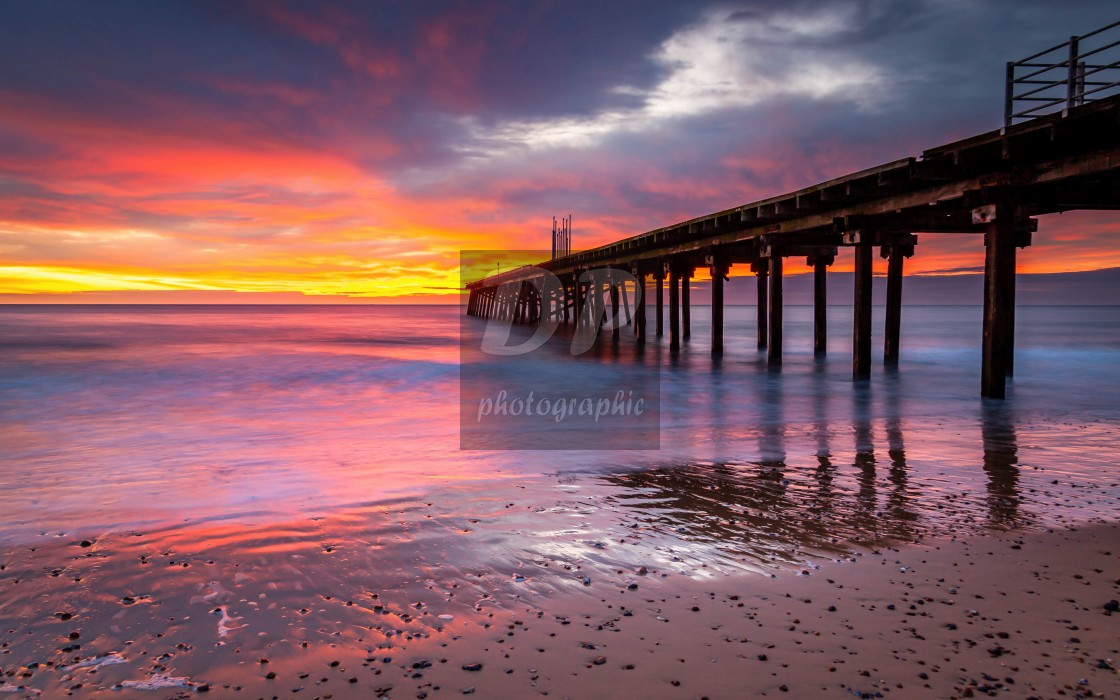 "Sunrise over Claremont Pier 2" stock image