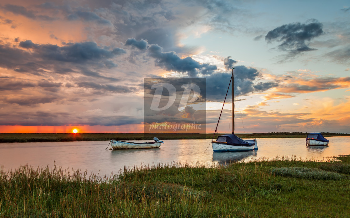 "Under stormy sky at Blakeney" stock image