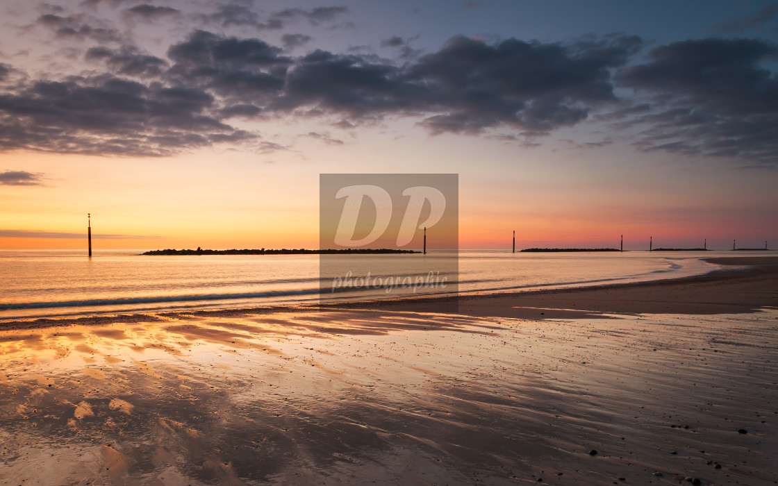 "Norfolk Beach Sunrise at Sea Palling" stock image