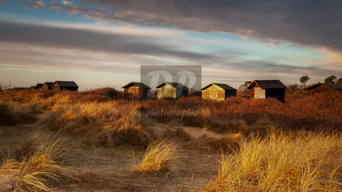 "Walberswick Beach Huts" stock image