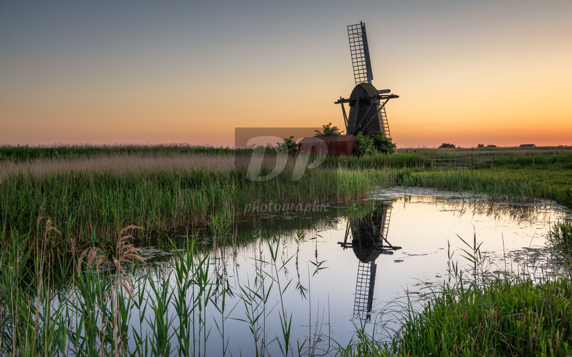 "Herringfleet Mill at Sunset" stock image