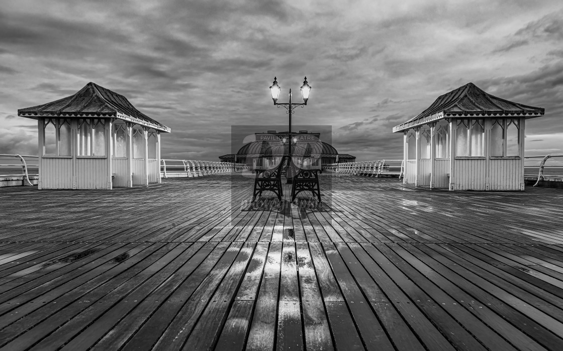 "Cromer Pier Monochrome" stock image