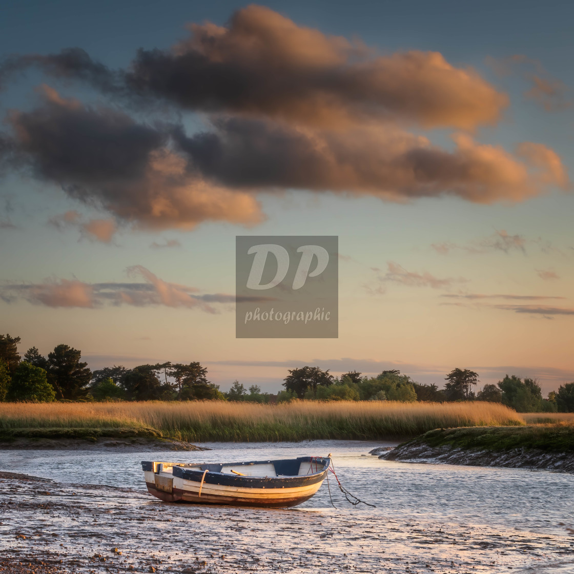 "Evening Light Over Brancaster Staithe" stock image