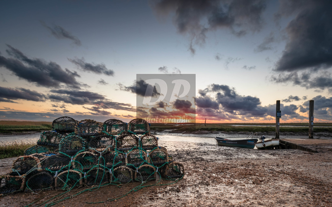 "Brancaster Staithe Sunset" stock image