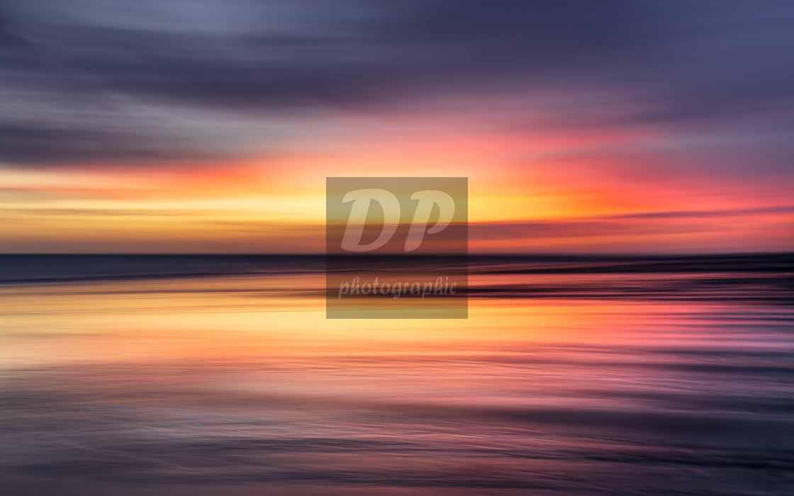 "Dawn on Cromer Beach ICM" stock image