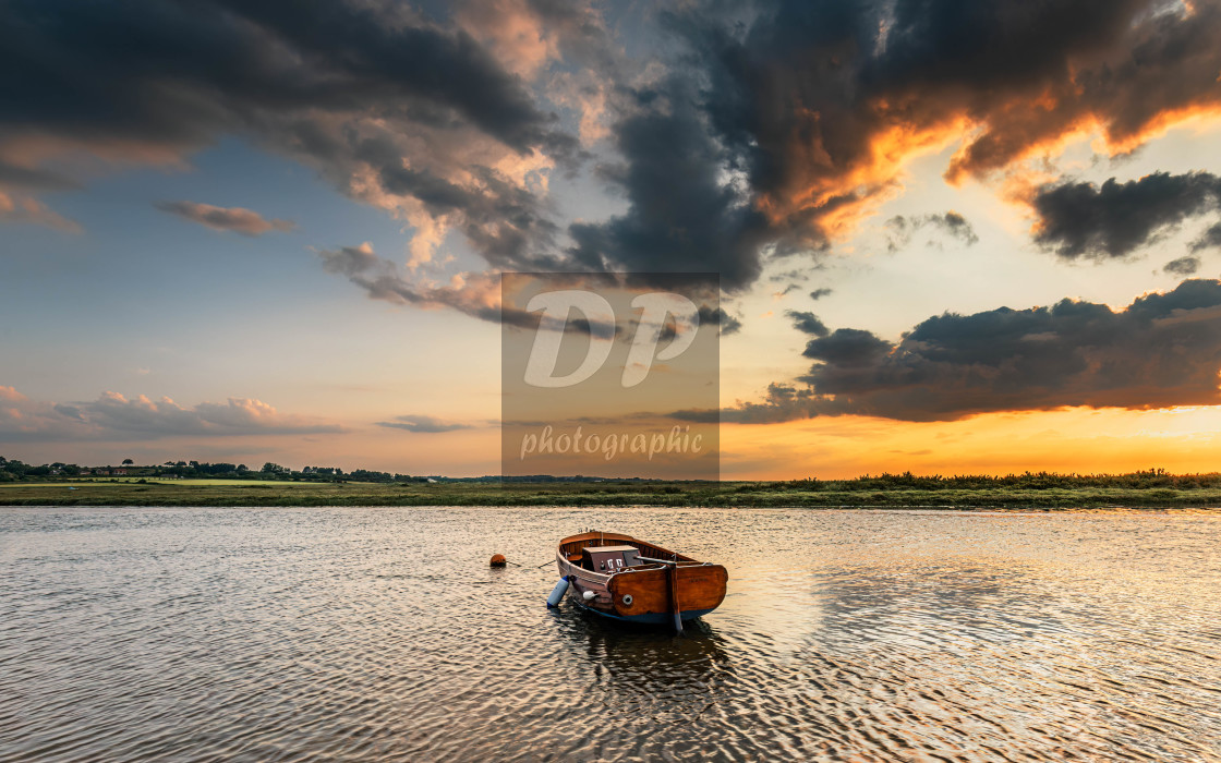 "High Tide Sunset At Blakeney" stock image