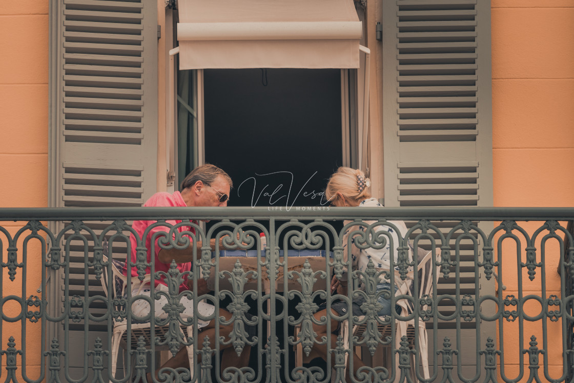 "Early Breakfast on the Balcony" stock image