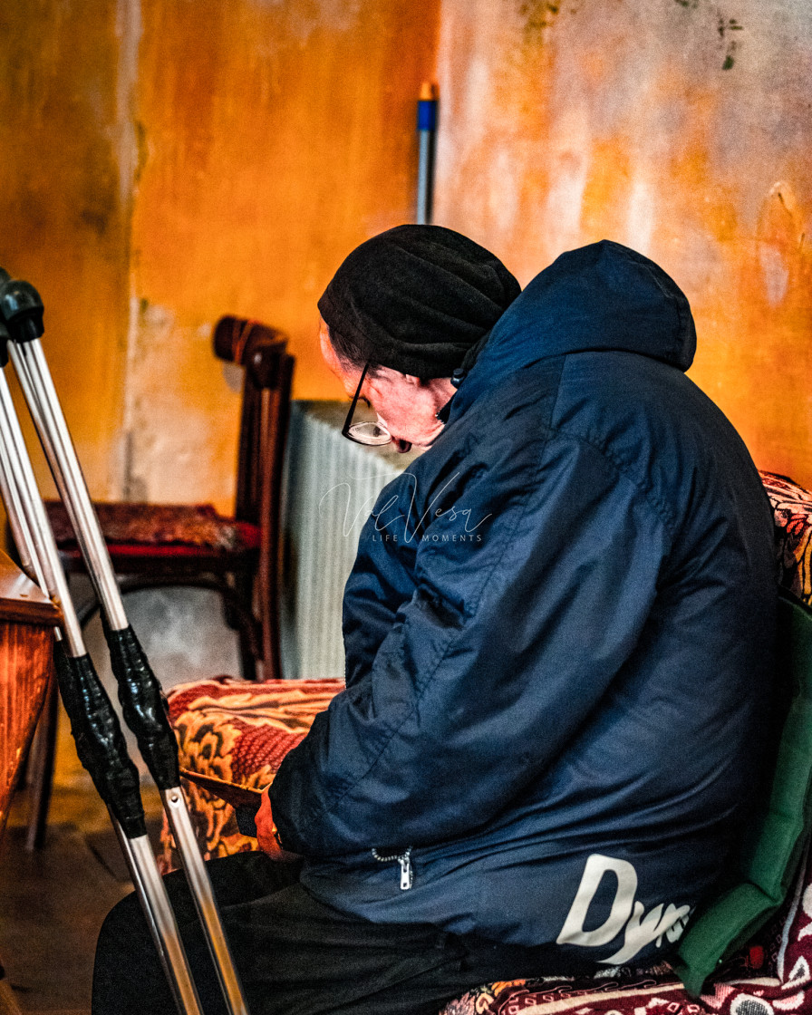 "Grandma Reading in Church" stock image