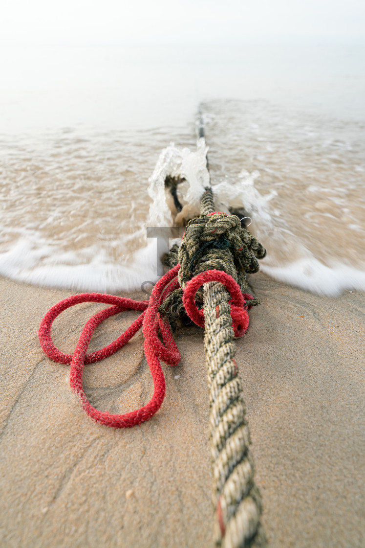 "Red knotted ships rope 5" by TTStock - $4.90 "Red knotted ships rope 5" stock image
