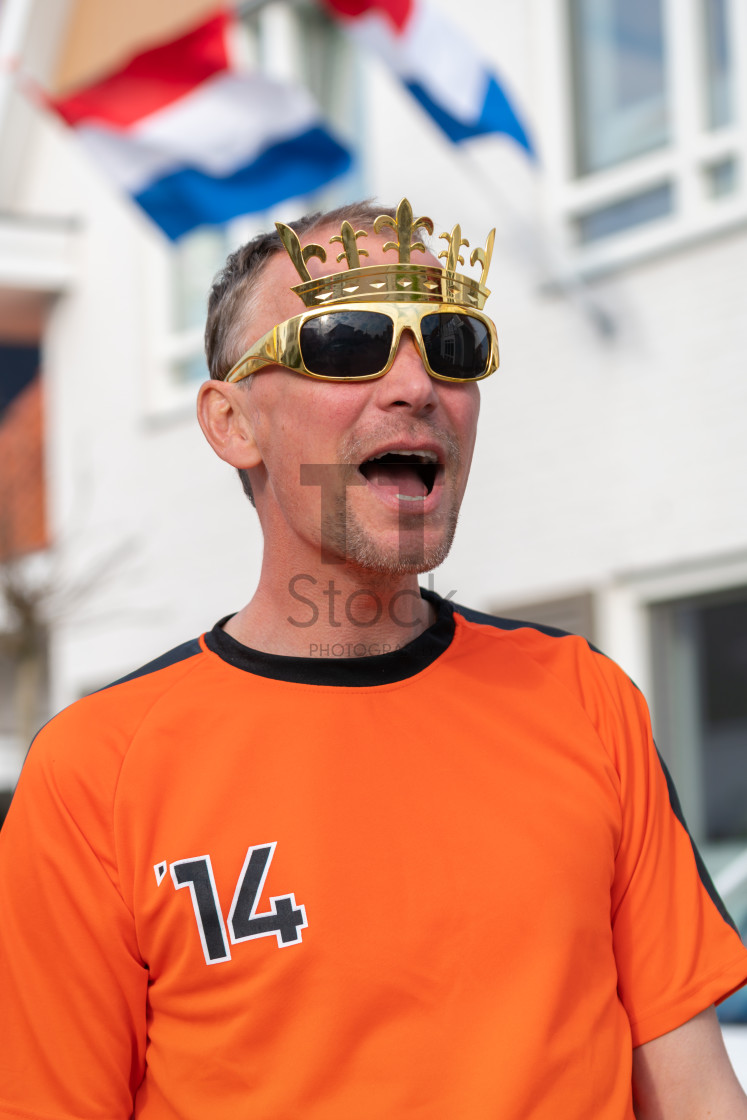 "Oranje Kings day man surprised" by TTStock - $4.90 "Oranje Kings day man surprised" stock image