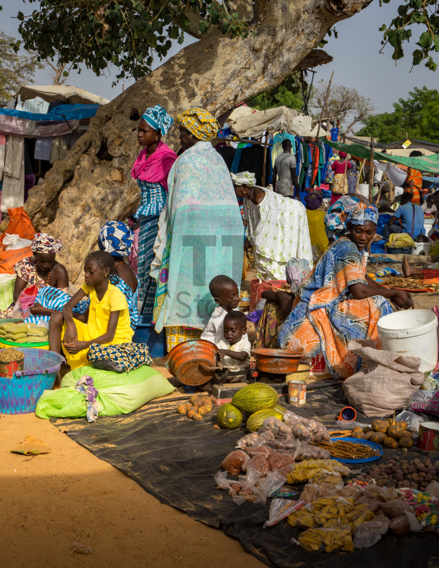 "People of Senegal - Market day in Senegal" stock image