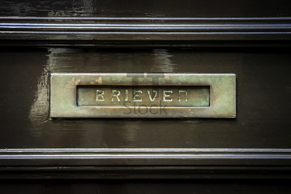 "Brass horizontal letterbox" by TTStock - $18.36 "Brass horizontal letterbox" stock image