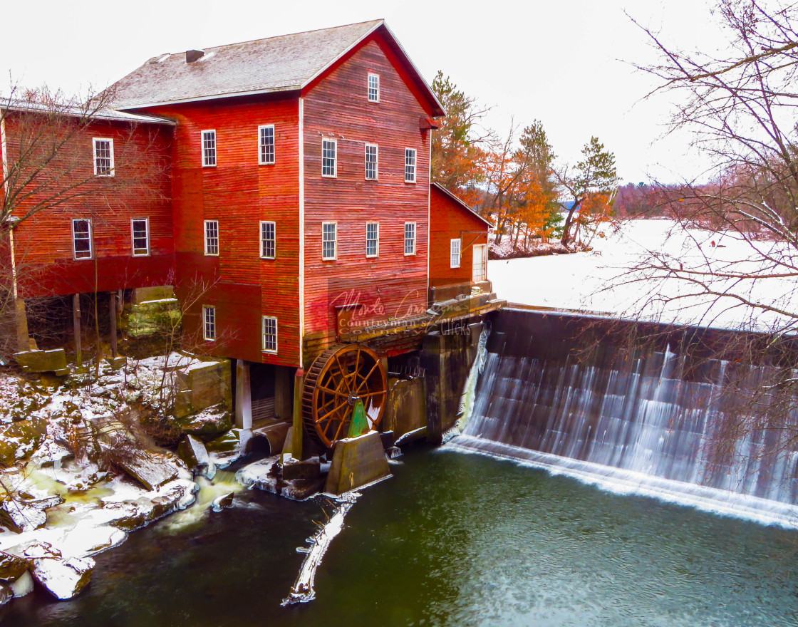 "Dells Mill - Through Tree - Bright" stock image