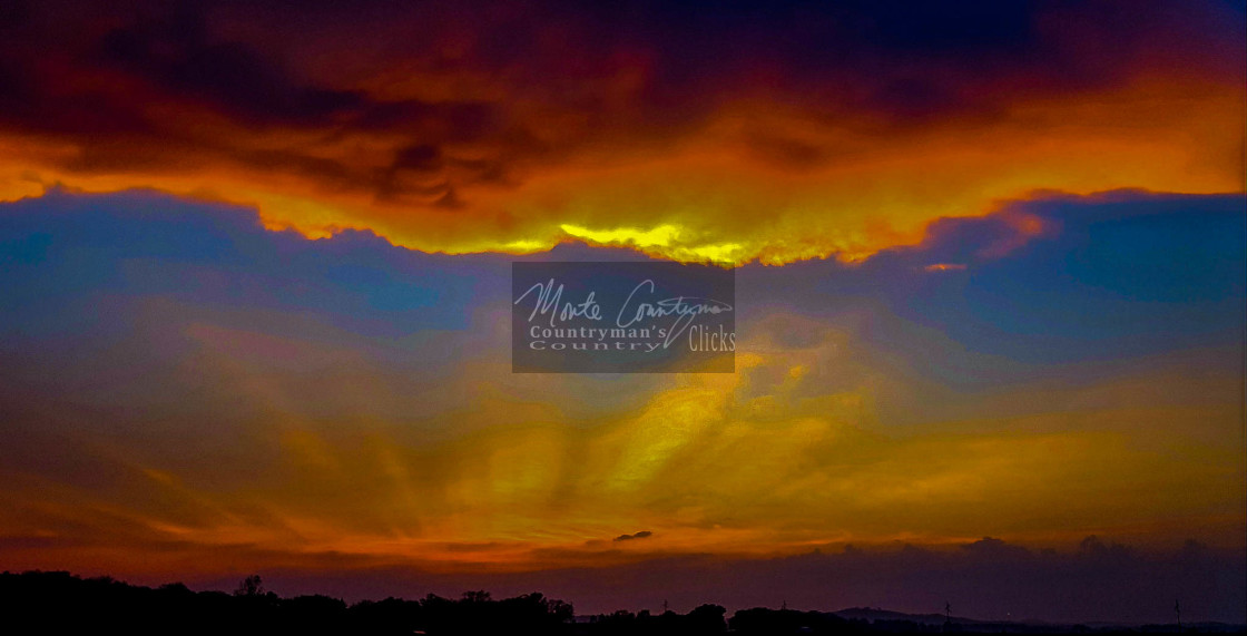 "Stormy Sunset with Rays" stock image