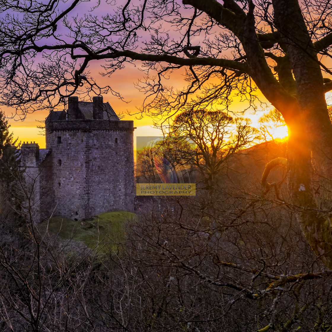 "Sunset over Castle Campbell" by Jeremy Lavender Photography - $37.01 "Sunset over Castle Campbell" stock image