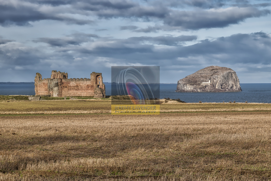 "Tantallon Castle and Bass Rock in Scotland" by Jeremy Lavender Photography - $36.96 "Tantallon Castle and Bass Rock in Scotland" stock image