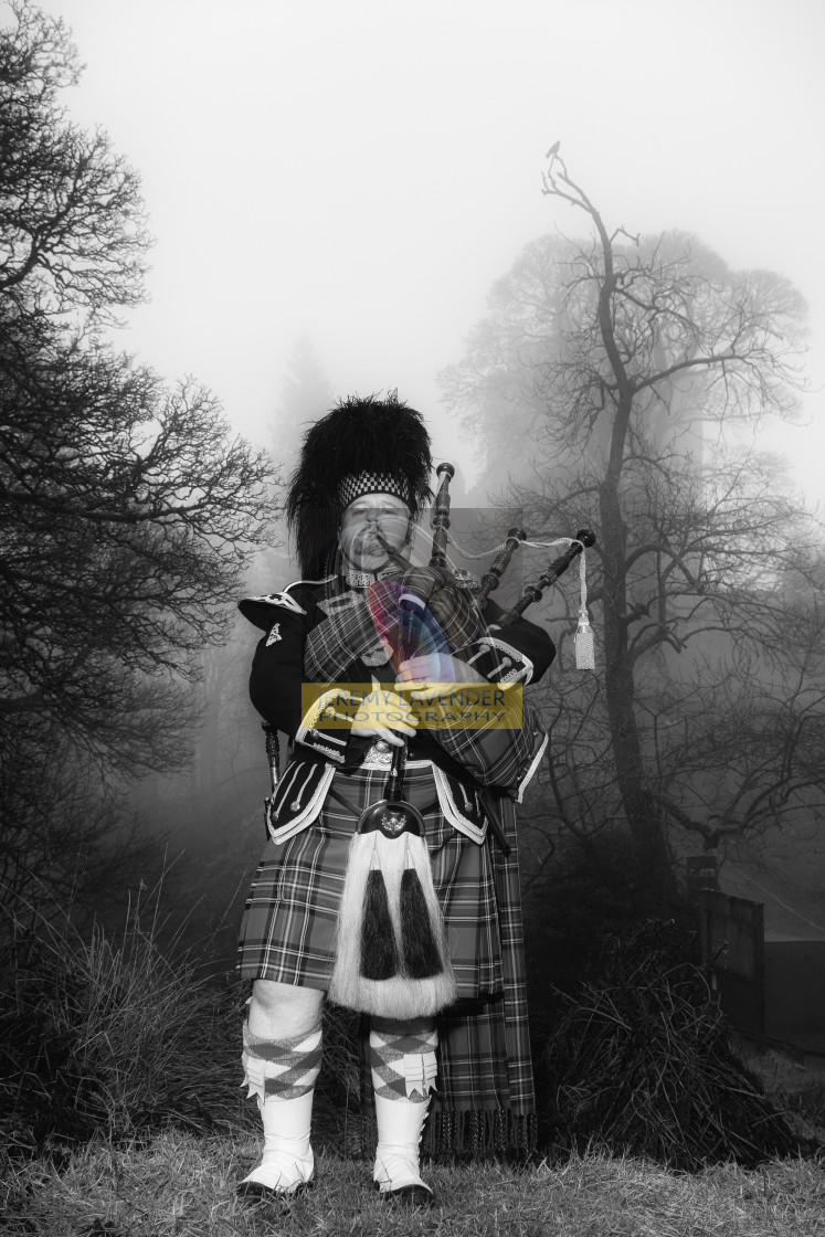 "The Scottish Bagpiper" by Jeremy Lavender Photography - $37.29 "The Scottish Bagpiper" stock image